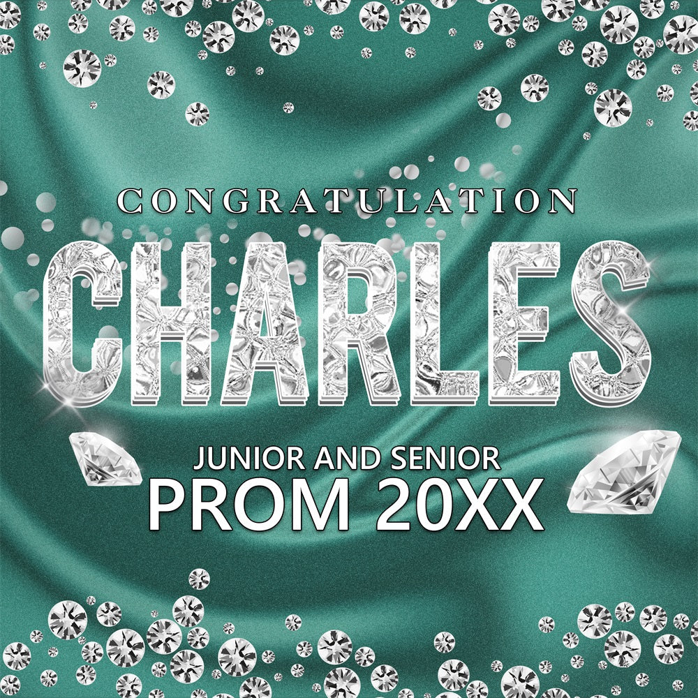 Prom Backdrop Emerald Diamond Customized Party Graduation Backdrop BRP5-201