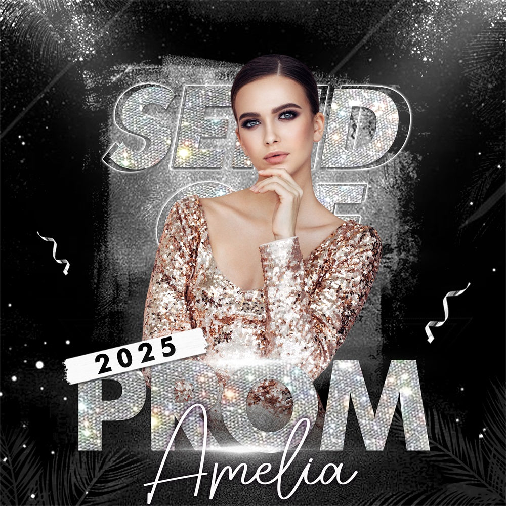 Prom Backdrop Sparkle Queen Farewell Personalized Party Graduation Backdrop BRP5-208