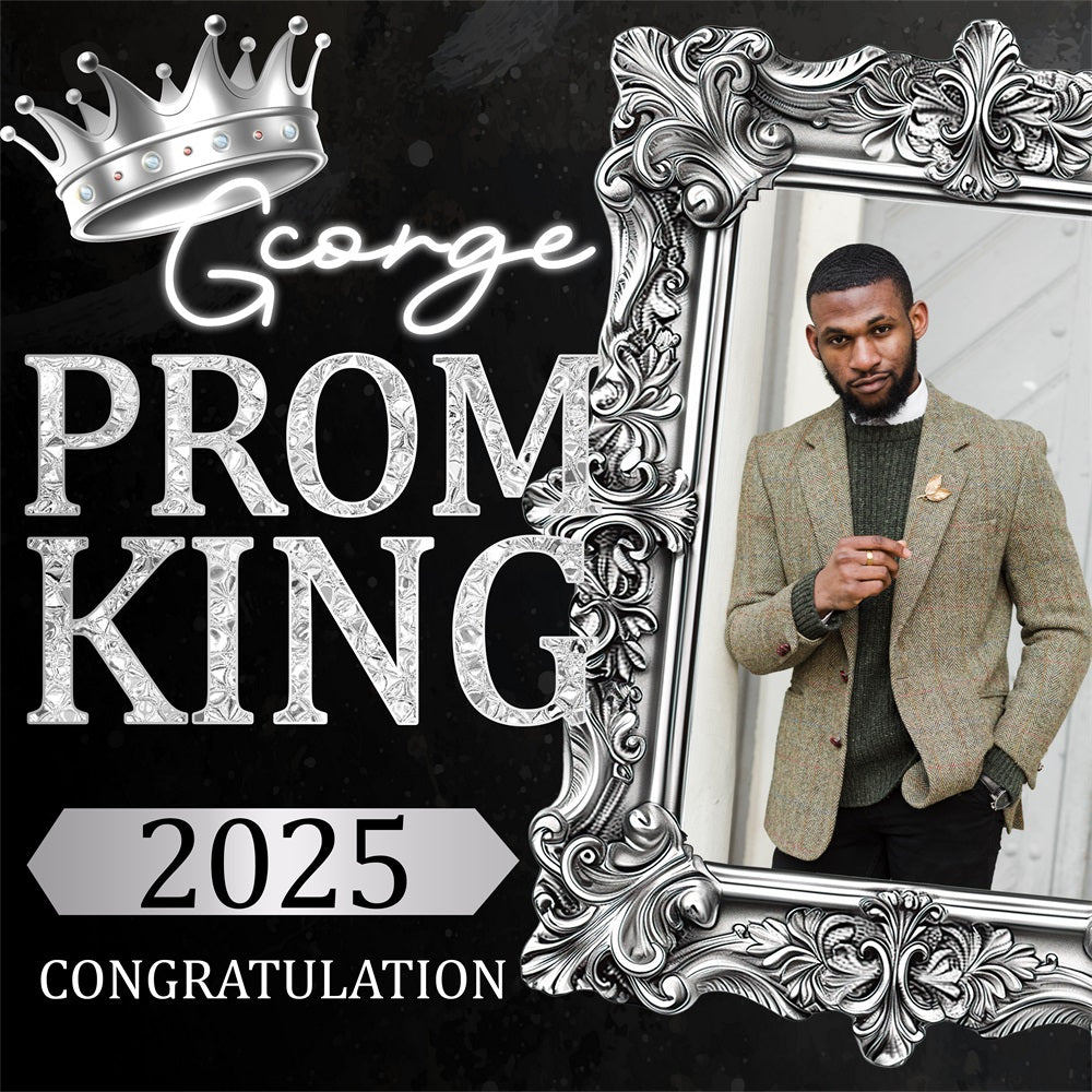 Prom 2025 Backdrop Frame Crown Custom Party Graduation Backdrop BRP5-212