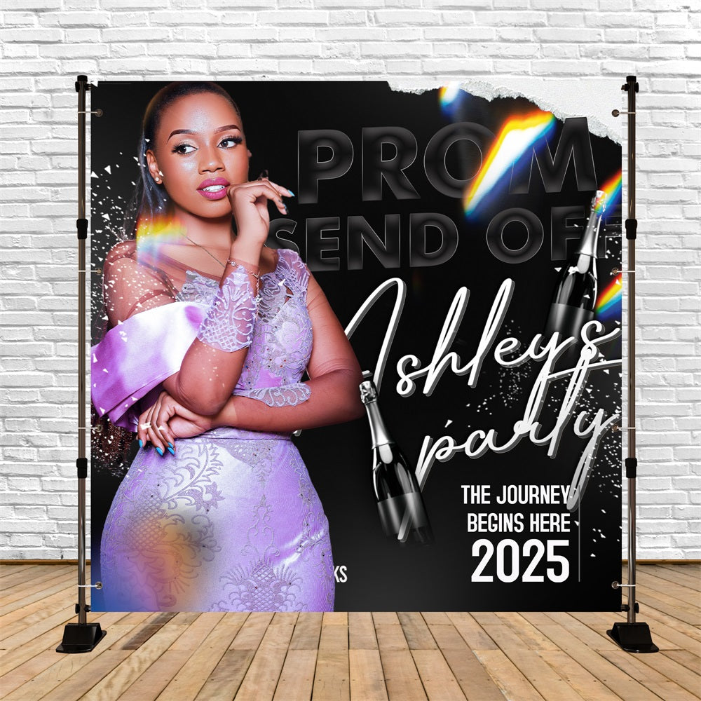 Prom Night Backdrop Champagne Night Customized Party Graduation Backdrop BRP5-214