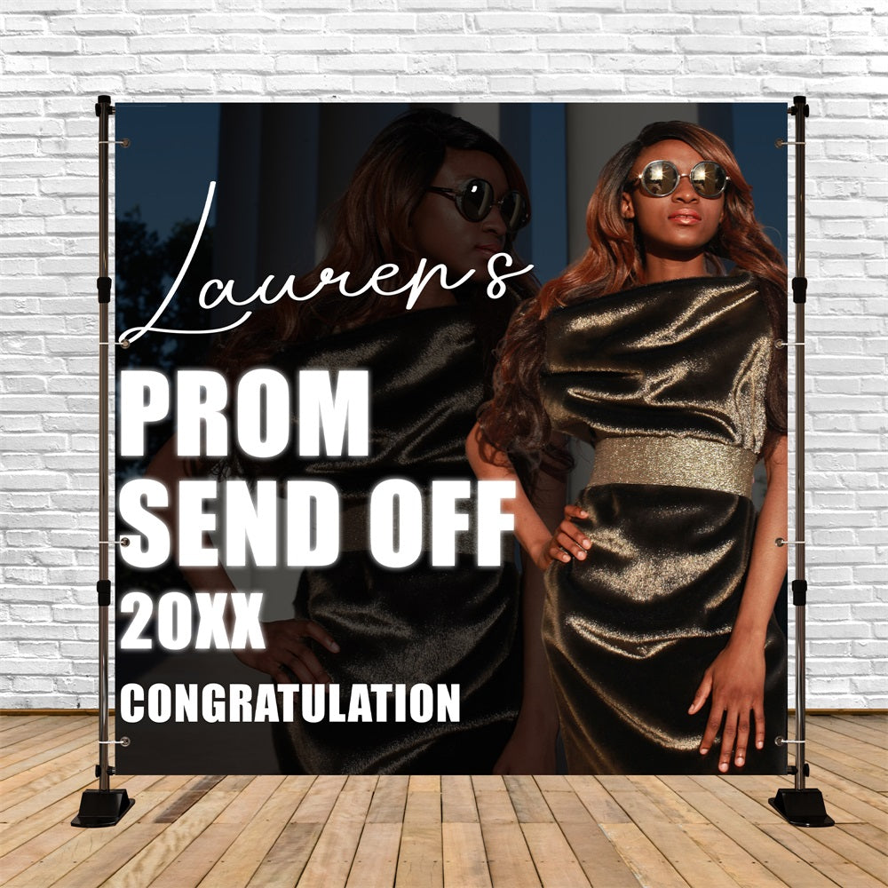 Prom Backdrop Design Golden Hour Send-Off Personalised Party Graduation Backdrop BRP5-215