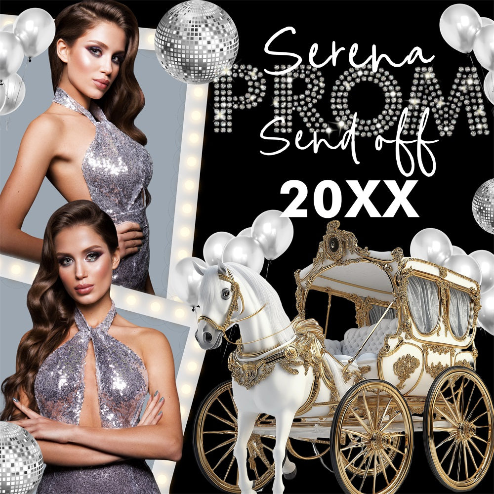 Prom Backdrop Ideas Fairytale Carriage Balloon Custom Party Graduation Backdrop BRP5-216