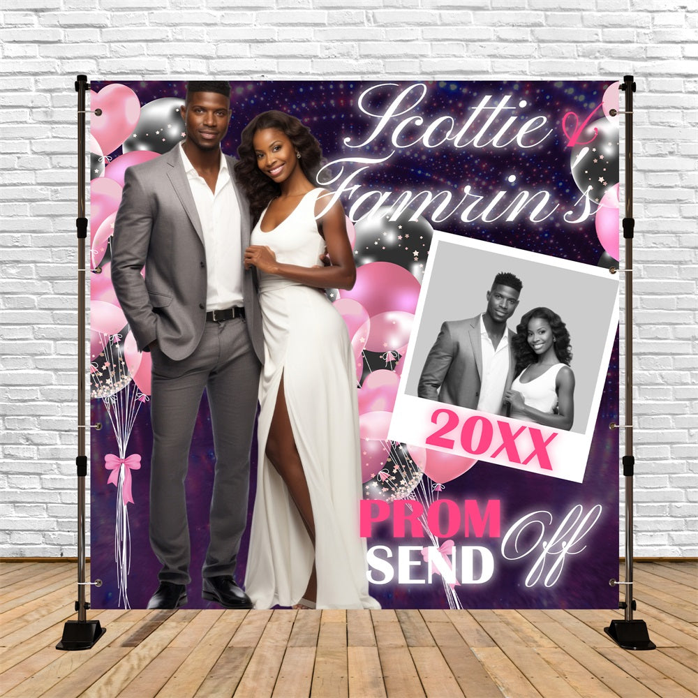 Prom 2025 Backdrop Balloon Romance Celebration Personalised Party Graduation Backdrop BRP5-219