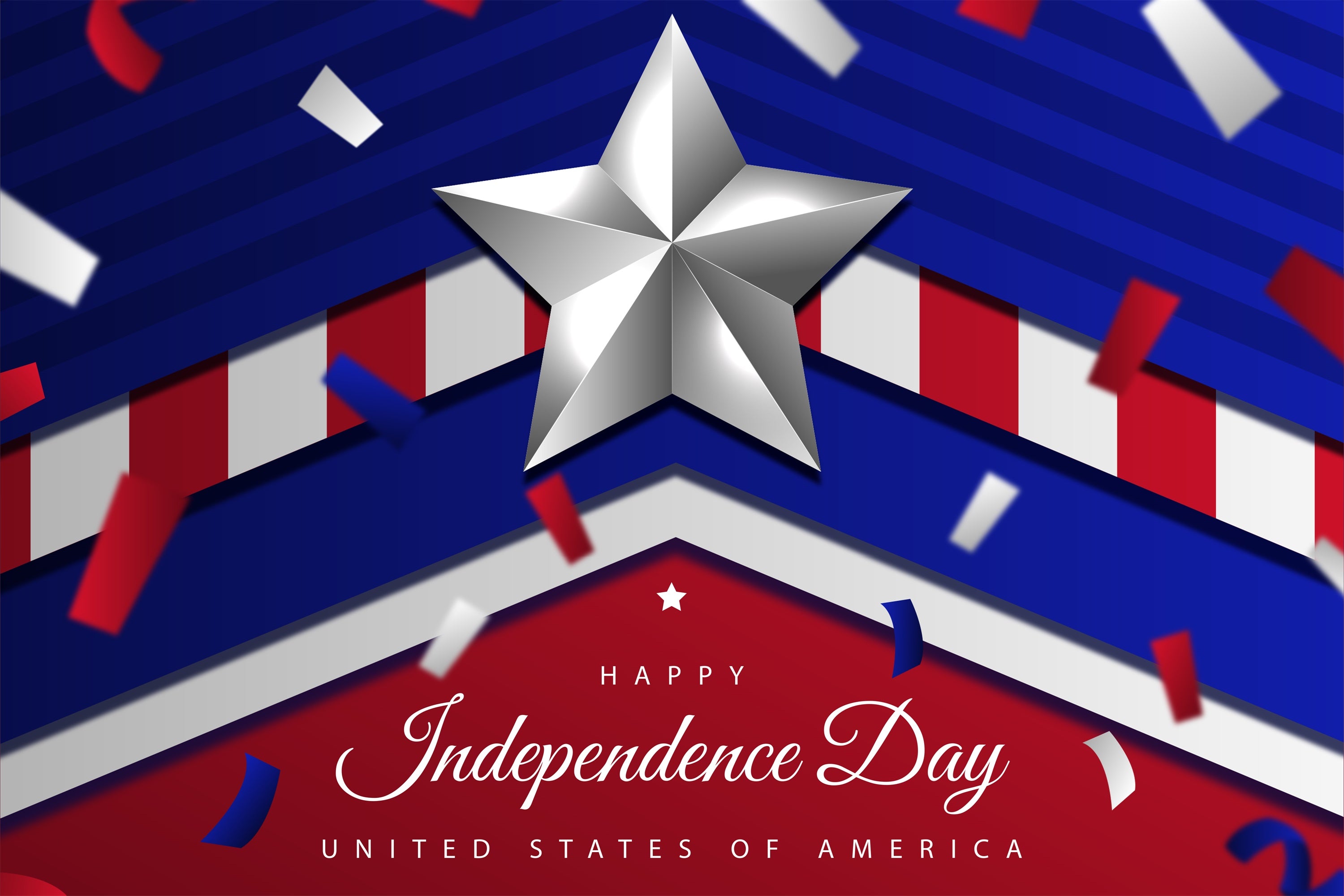 Juneteenth Backdrops Patriotic Silver Star Design Backdrop BRP5-22