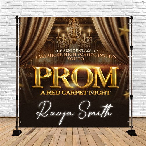 Prom Backdrop Ideas Golden Red Carpet Custom Party Graduation Backdrop BRP5-220