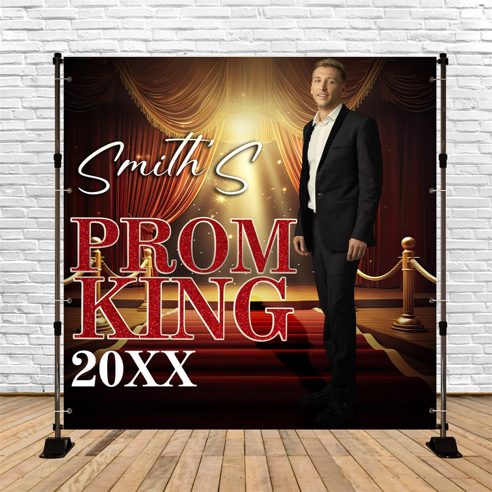 Prom Night Backdrop King Red Carpet Personalized Party Graduation Backdrop BRP5-221