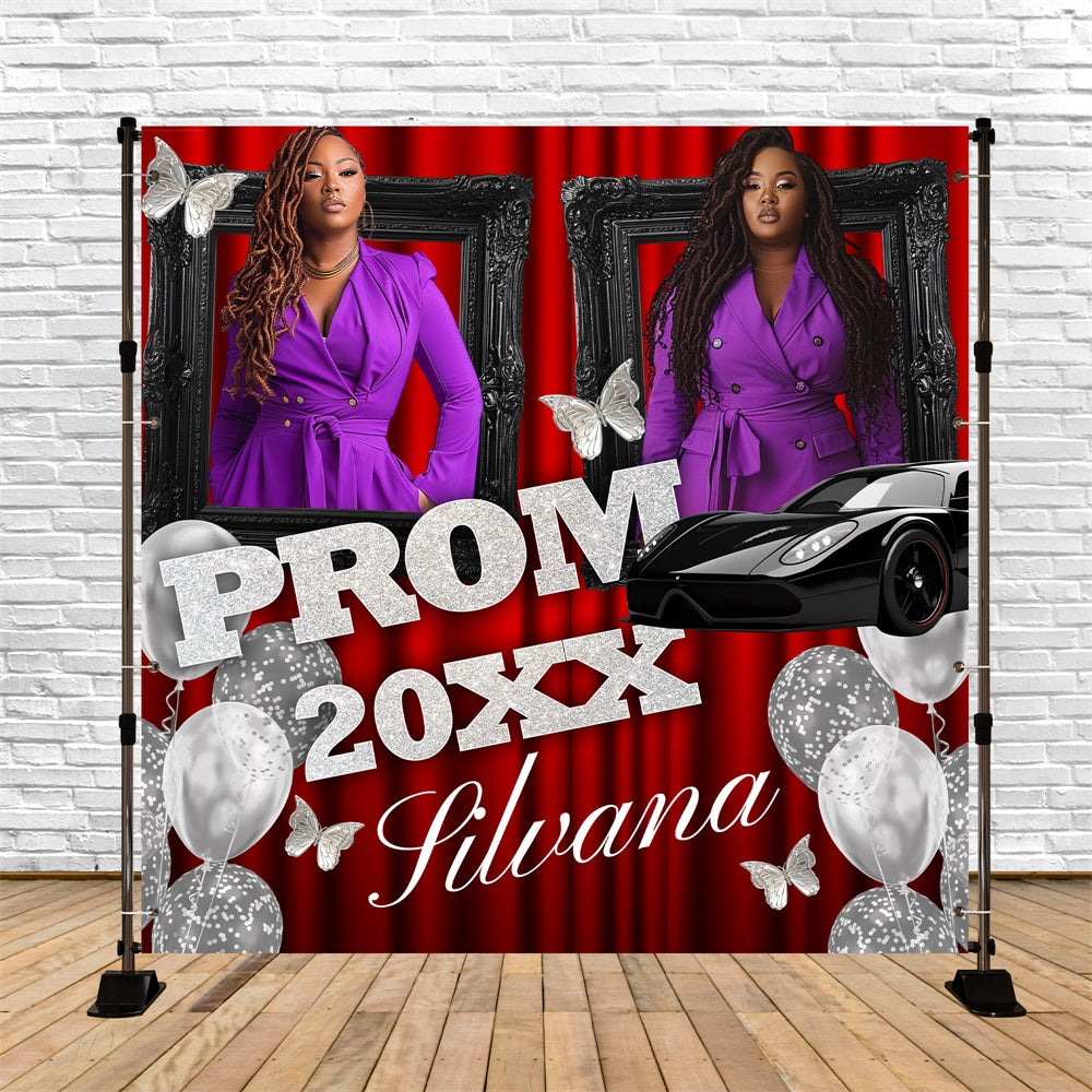 Photo Backdrops Auto Frame Prom Backdrop Design Frame Car Balloon Customized Party Graduation Bac