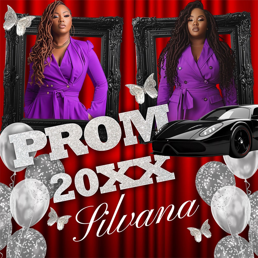 Prom Backdrop Design Frame Car Balloon Customized Party Graduation Backdrop BRP5-222