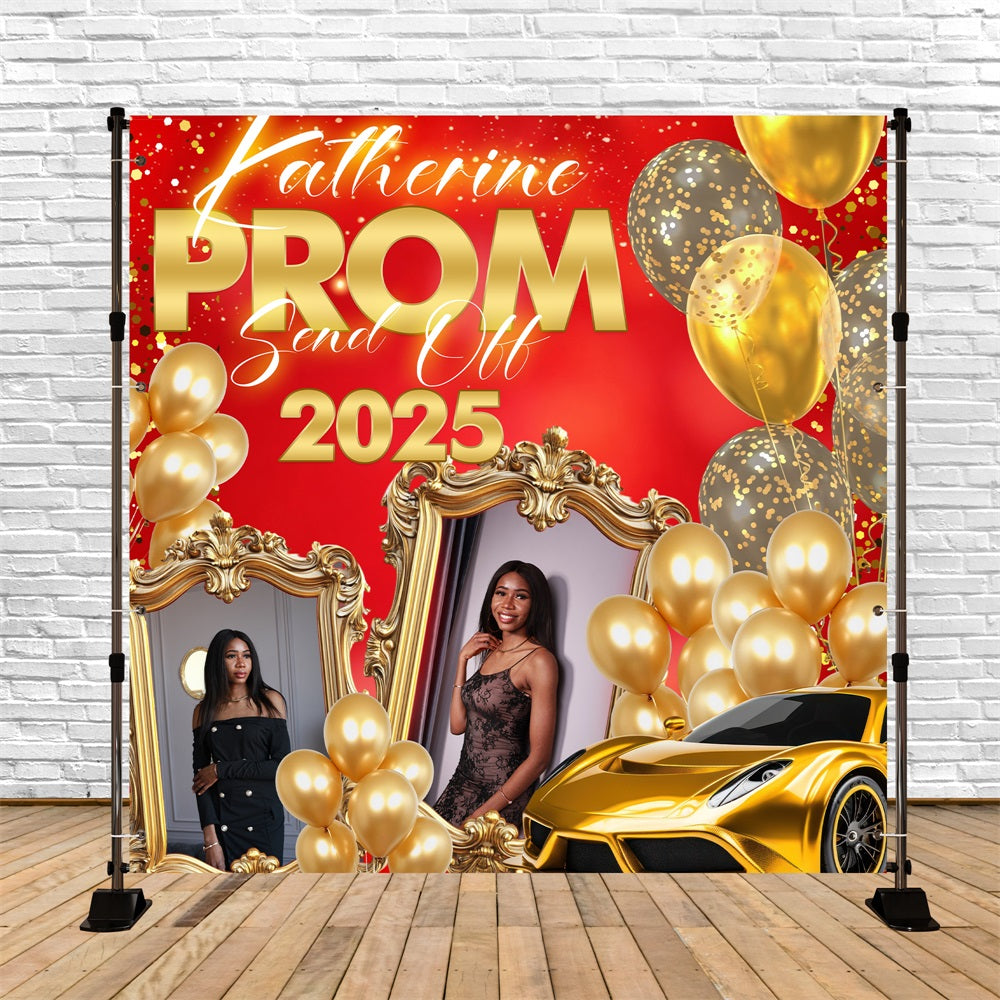Prom Photo Backdrop Sparkling Gold Balloon Custom Party Graduation Backdrop BRP5-224