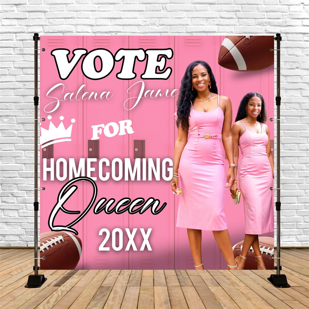 Graduation Backdrop 2025 Pink Locker Football Personalised Party Graduation Backdrop BRP5-227