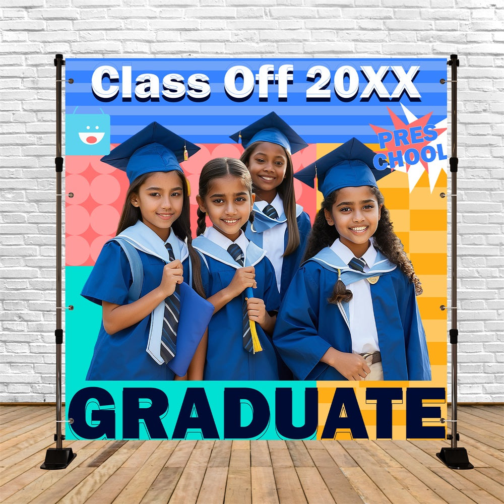 Preschool Graduation Backdrop Future Stars Custom Party Graduation Backdrop BRP5-228