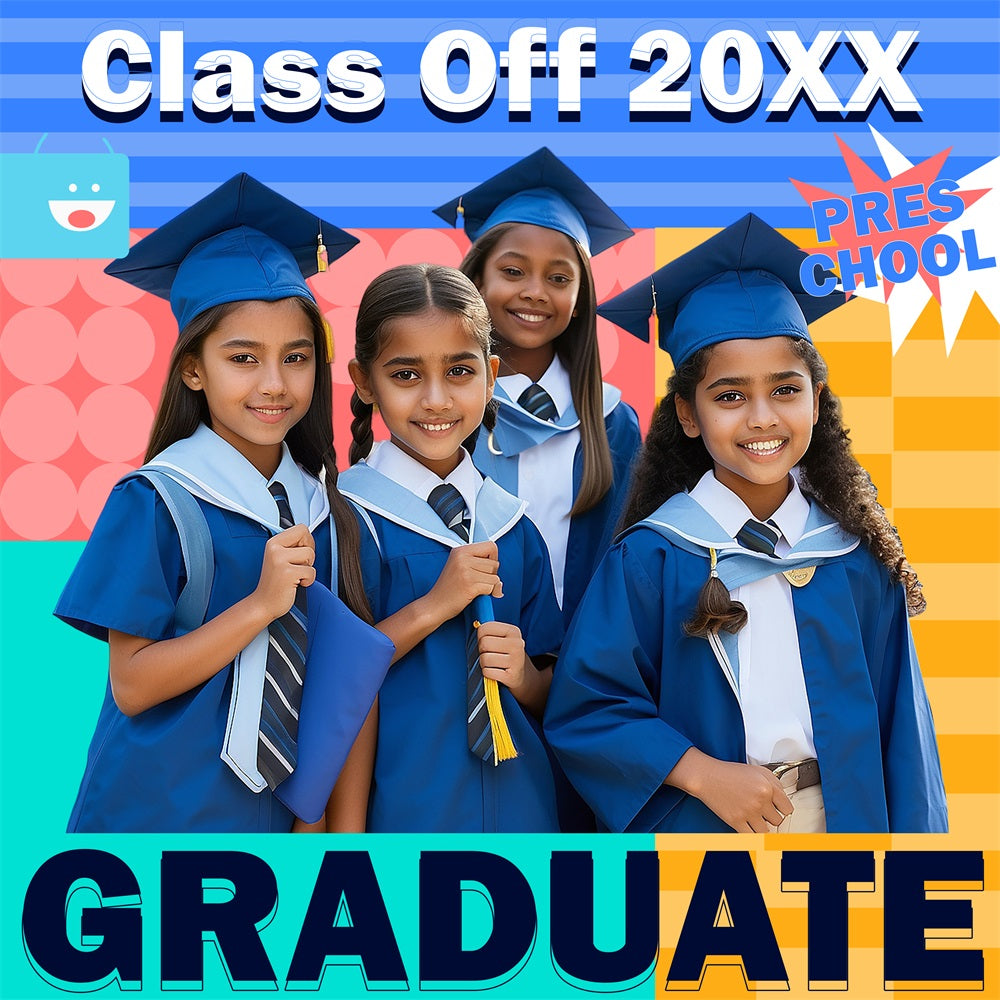 Preschool Graduation Backdrop Future Stars Custom Party Graduation Backdrop BRP5-228