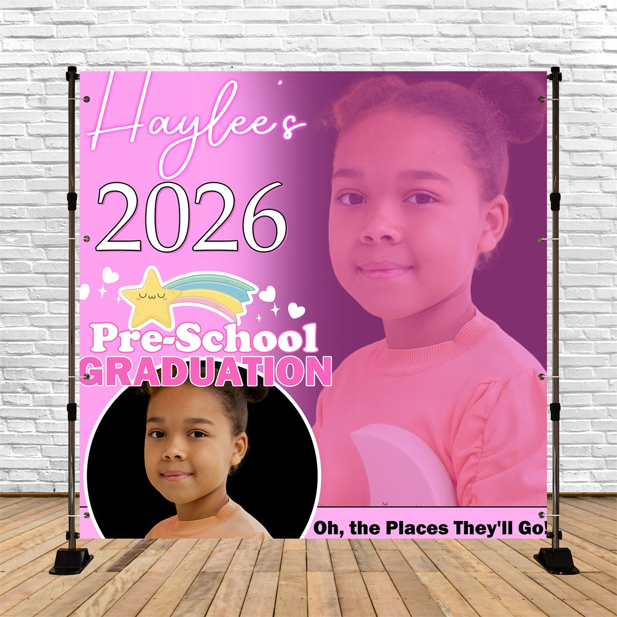 Graduation Backdrop Ideas Pink Rainbow Customized Party Graduation Backdrop BRP5-230