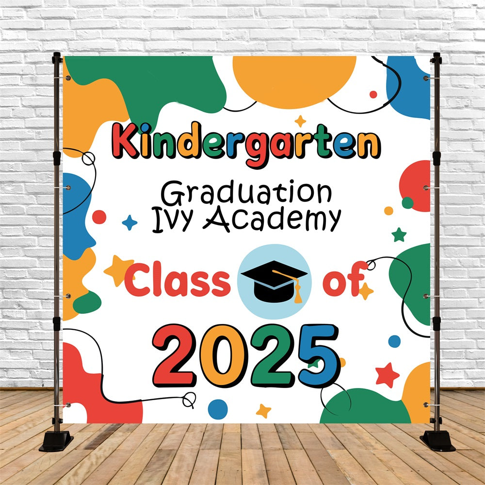 Preschool Graduation Backdrop Color Pop Personalized Party Graduation Backdrop BRP5-233