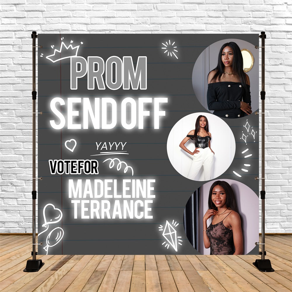 Prom Backdrop Notebook Glam Personalised Party Graduation Backdrop BRP5-235