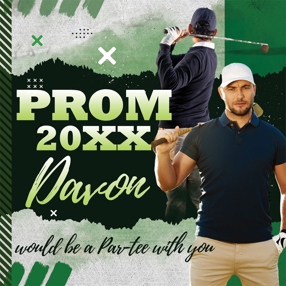 Prom Backdrop Design Playful Golf Custom Party Graduation Backdrop BRP5-240