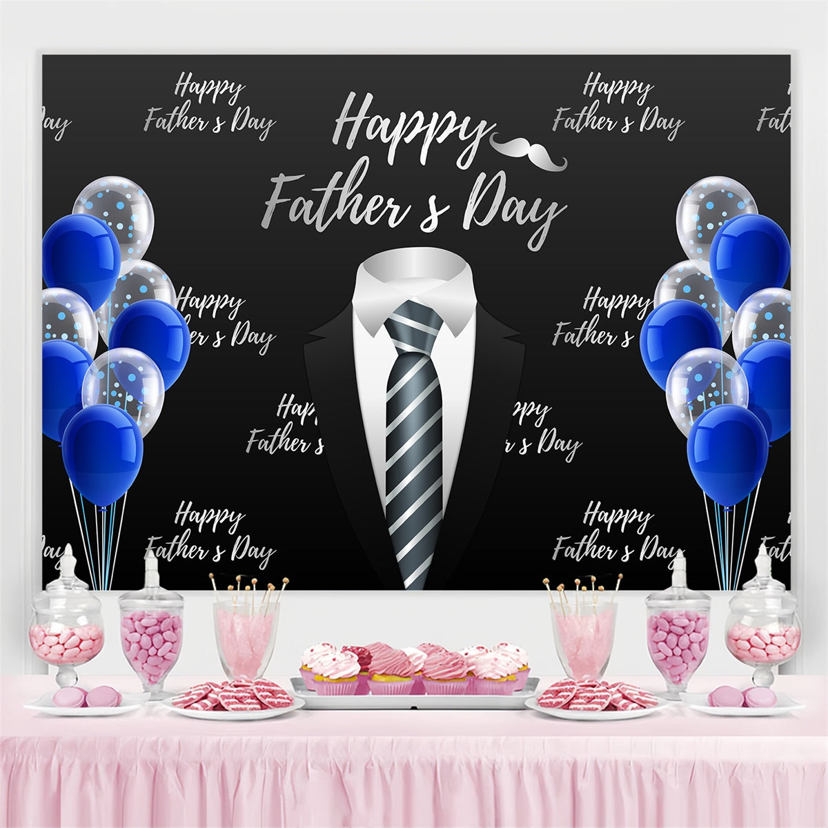 Fathers Day Photo Backdrop Elegant Suit Balloon Backdrop BRP5-27
