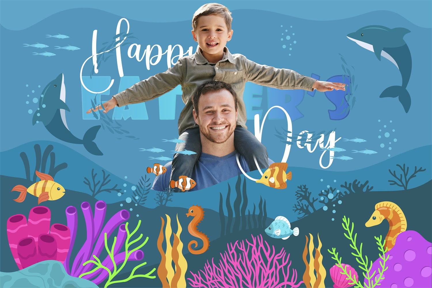 Fathers Day Photo Backdrop Ocean Journey Customized Backdrop BRP5-31