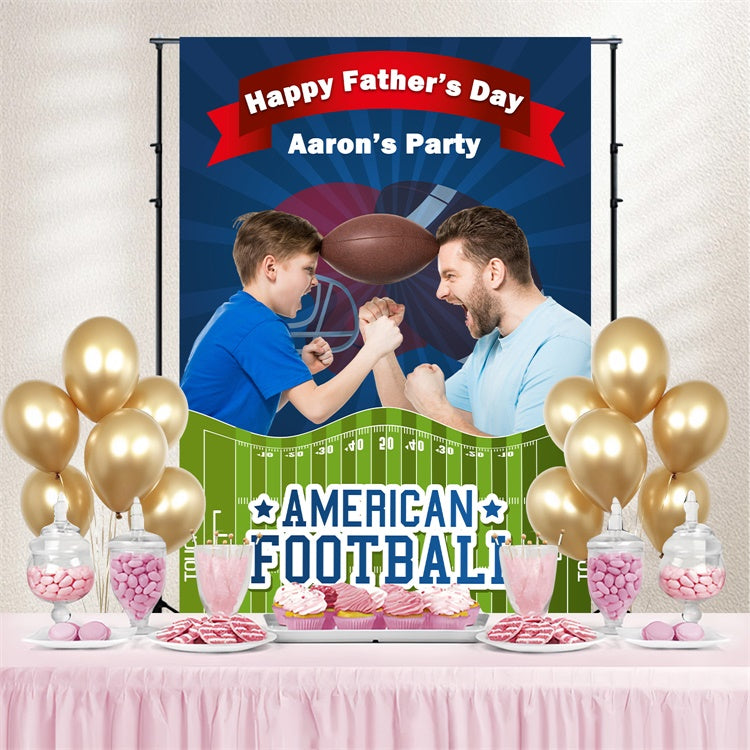 Fathers Day Backdrop Spirited Showdown Football Custom Backdrop BRP5-35