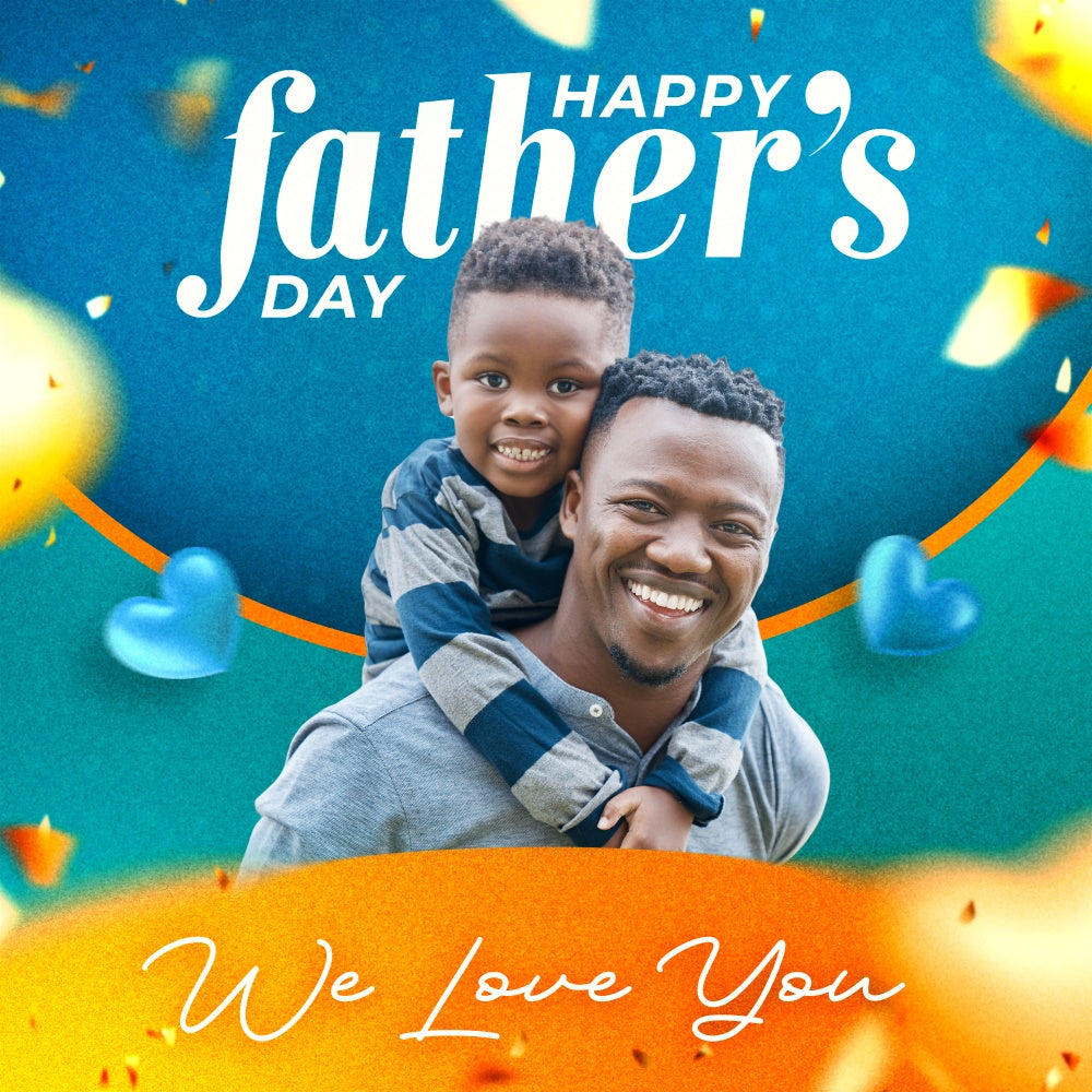 Backdrop Father's Day Vibrant Blue Orange Customized Backdrop BRP5-46