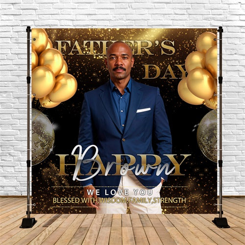 Father's Day Backdrop Luxury Golden Balloon Custom Backdrop BRP5-47