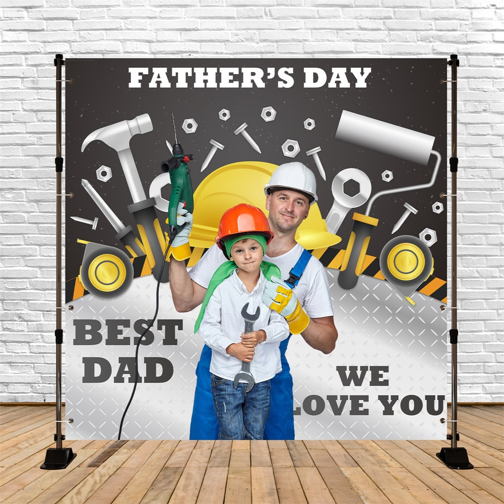 Fathers Day Backdrop Toolbox Helmet Celebration Custom Backdrop BRP5-55
