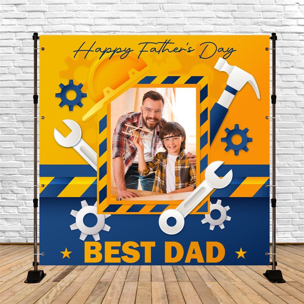 Fathers Day Photo Backdrop Tools Gears Happy Custom Backdrop BRP5-56