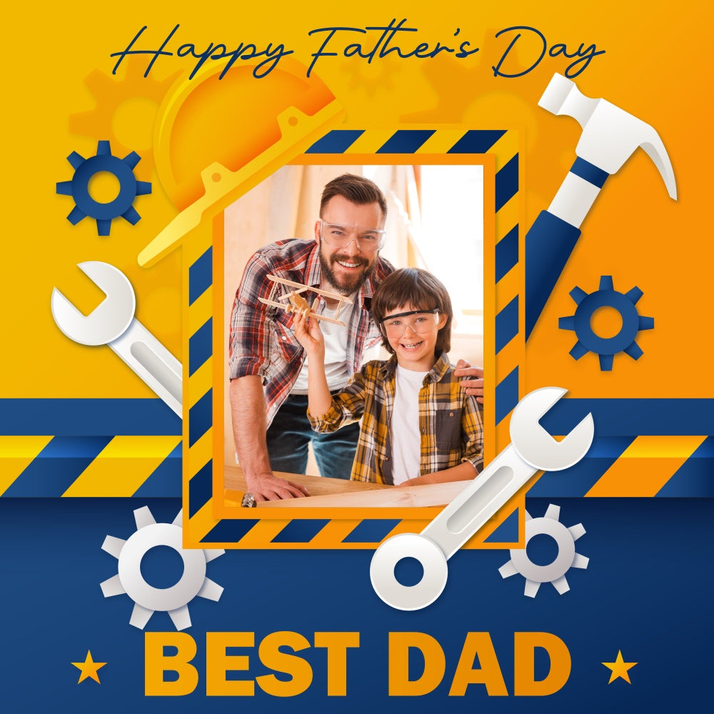Fathers Day Photo Backdrop Tools Gears Happy Custom Backdrop BRP5-56