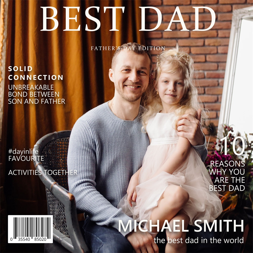 Father's Day Backdrop Modern Magazine Cover Custom Backdrop BRP5-65