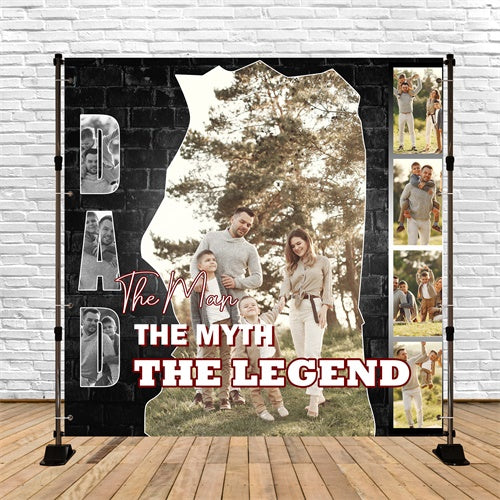 Backdrop Fathers Day Rustic Brick Magazine Customized Backdrop BRP5-68
