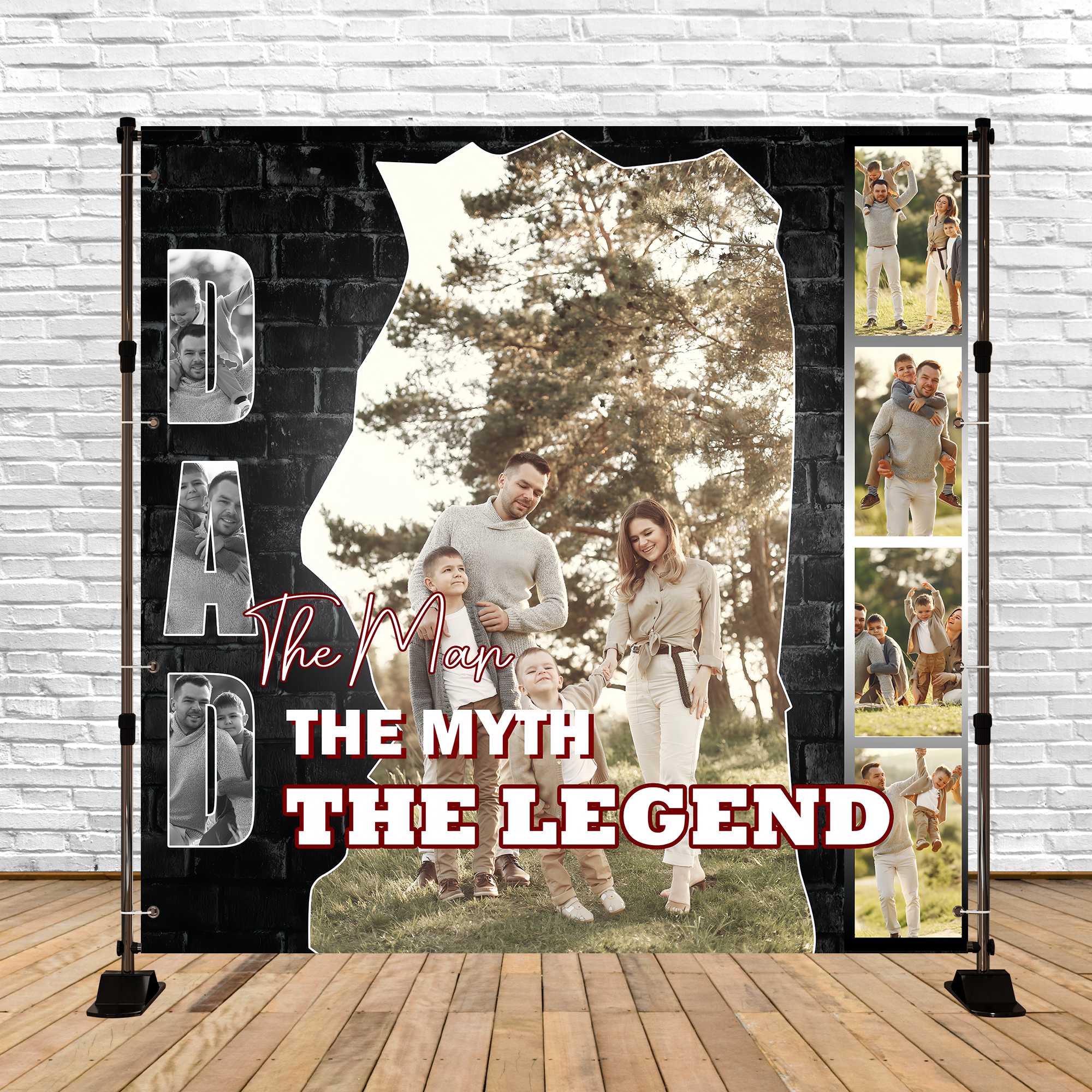 Backdrop Fathers Day Rustic Brick Magazine Customized Backdrop BRP5-68