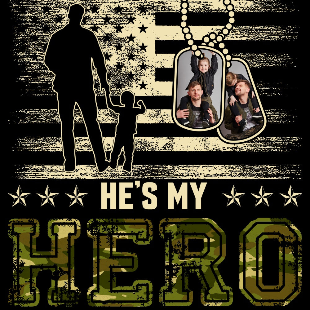 Fathers Day Backdrop Military Pride Family Personalized Backdrop BRP5-71