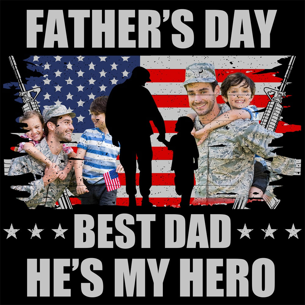 Fathers Day Photo Backdrop Hero Flag Tribute Custom Backdrop BRP5-72