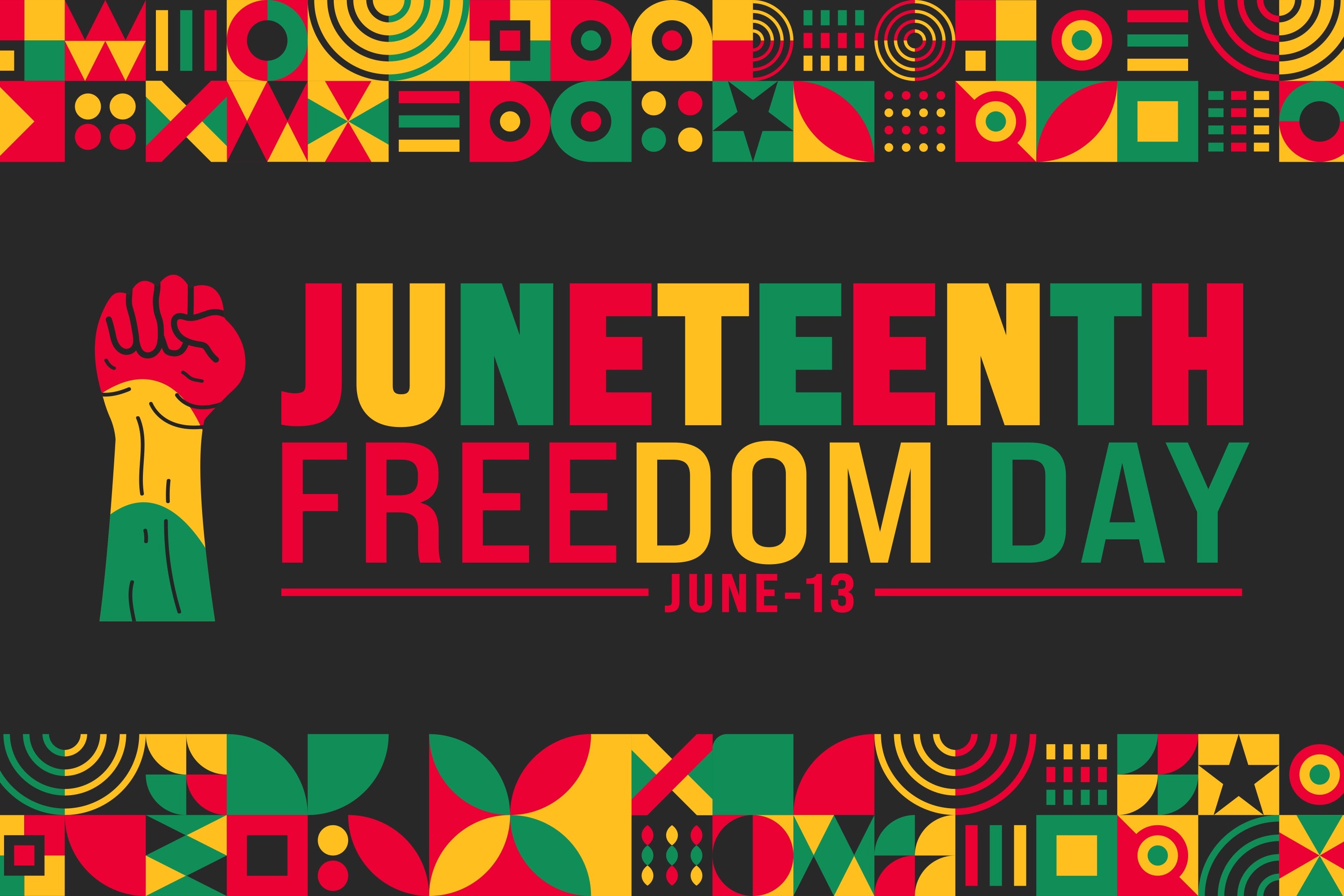 Juneteenth Backdrops Bold Colors Geometric Tribute Backdrop BRP5-9