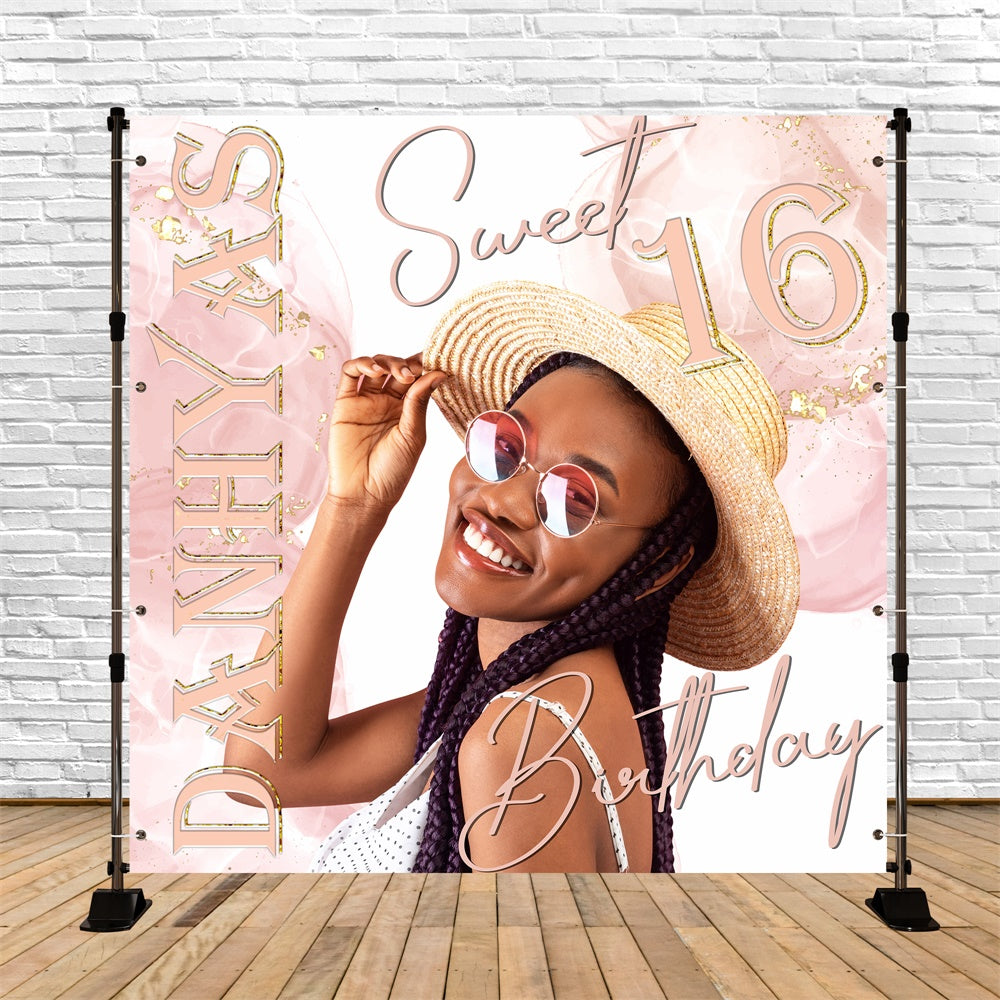 Customized Birthday Backdrop Minimalist Chic Sweet Sixteen Backdrop BRP5-96