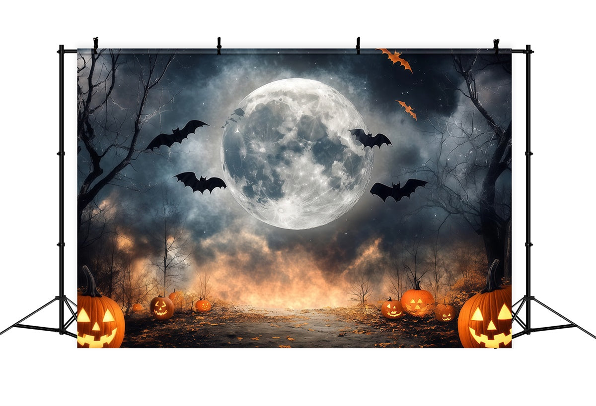 Halloween Moon Backdrop Creepy Moonlit Clearing Backdrop BRP57-100