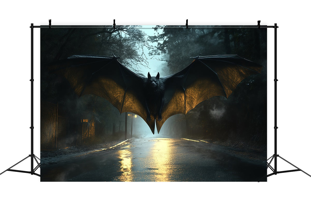 Spooky Halloween Backdrop Midnight Bat Descent Backdrop BRP57-108