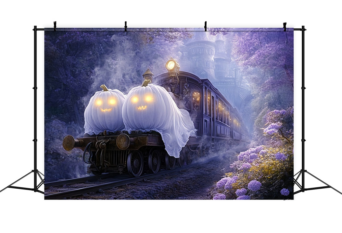 Scary Halloween Backdrop Ghost Pumpkin Express Backdrop BRP57-109