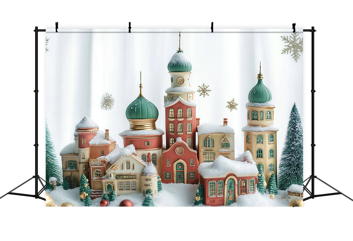 Christmas Backdrop Ideas Snowflake Christmas Town Backdrop BRP57-127