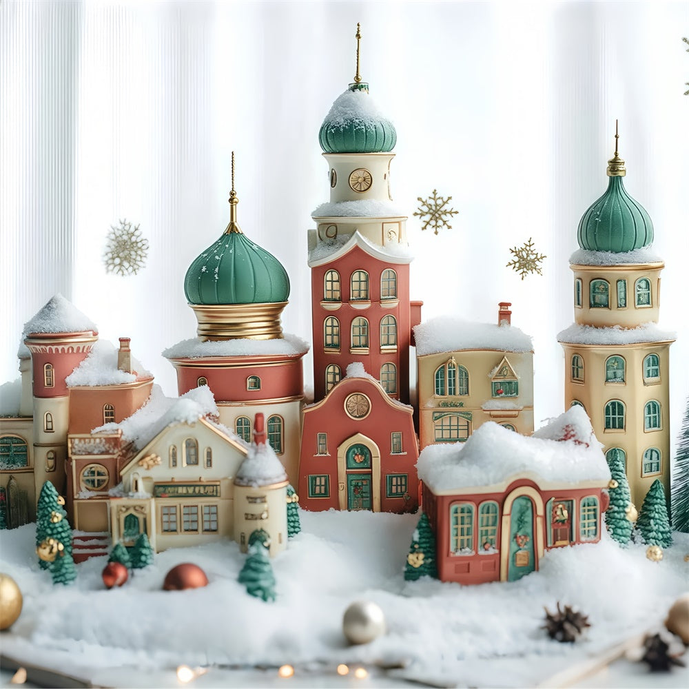 Christmas Backdrop Ideas Snowflake Christmas Town Backdrop BRP57-127