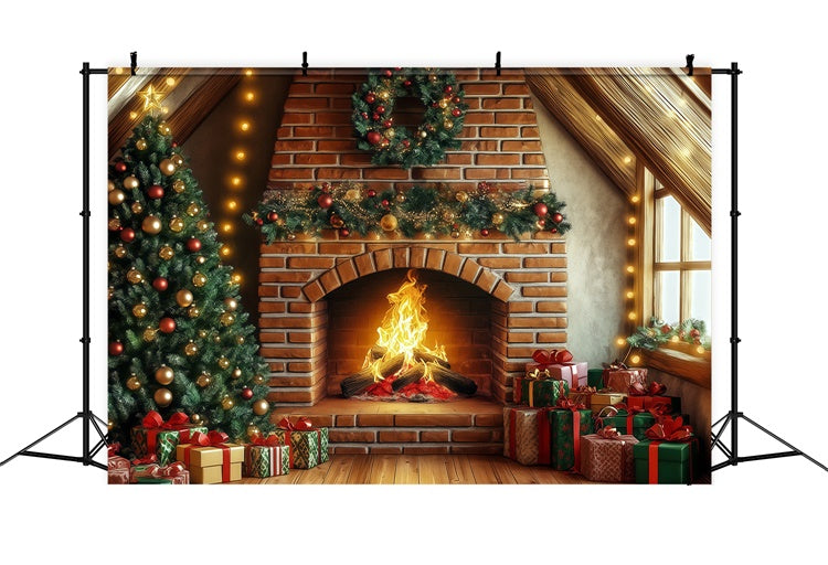 Christmas Photography Backdrops Golden Glow Gift Backdrop BRP57-135
