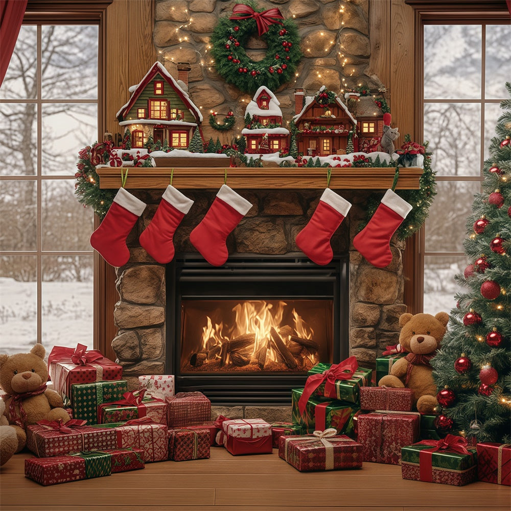 Christmas Backdrop Ideas Gifted Moments Hearth Backdrop BRP57-137