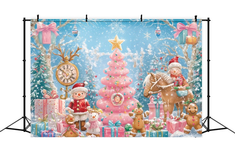 Christmas Photo Backdrop Gingerbread Jolly Ride Backdrop BRP57-147