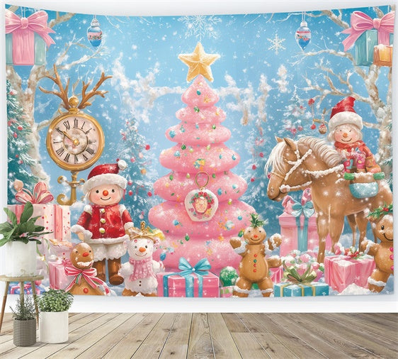 Christmas Photo Backdrop Gingerbread Jolly Ride Backdrop BRP57-147