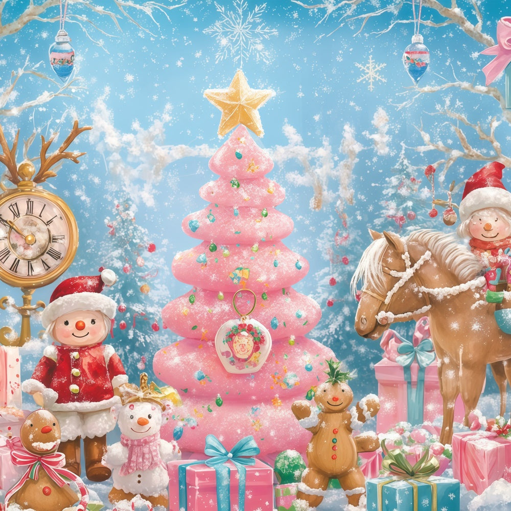 Christmas Photo Backdrop Gingerbread Jolly Ride Backdrop BRP57-147