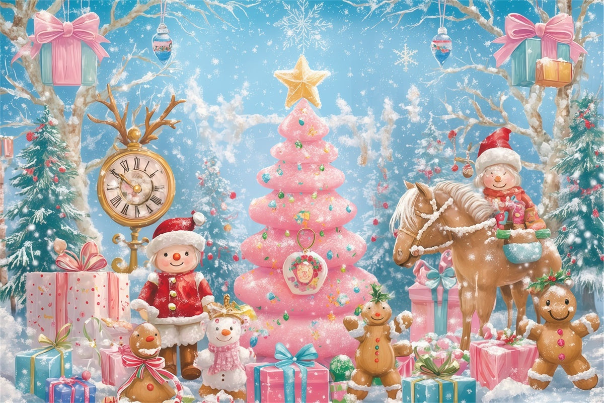 Christmas Photo Backdrop Gingerbread Jolly Ride Backdrop BRP57-147