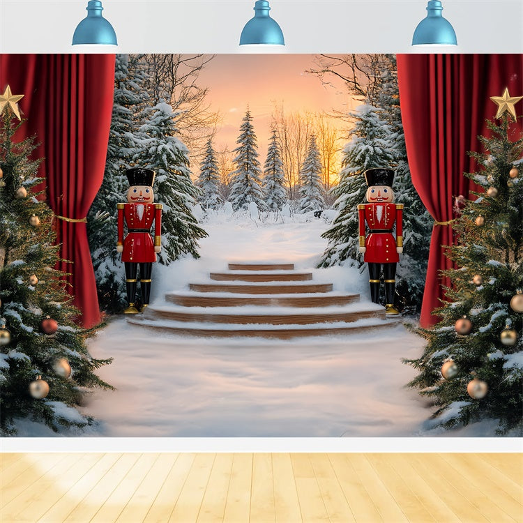 Christmas Backdrop Ideas Nutcracker Winter Stage Backdrop BRP57-149