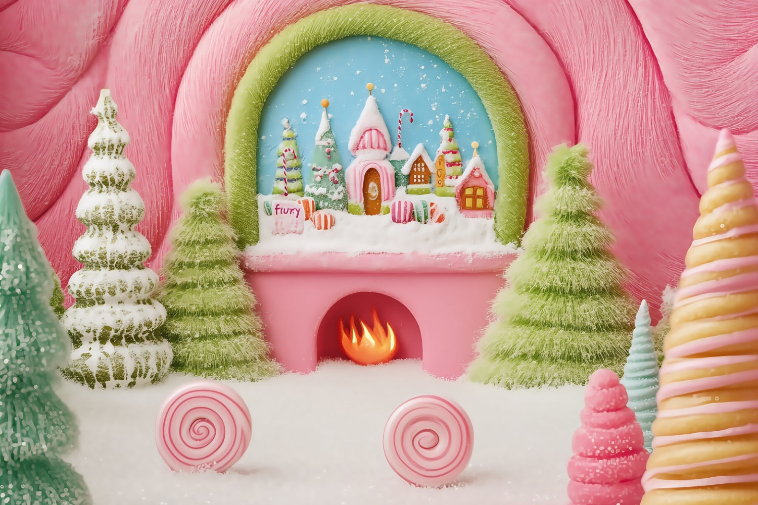Christmas Photography Backdrops Enchanted Treat Lane Backdrop BRP57-153