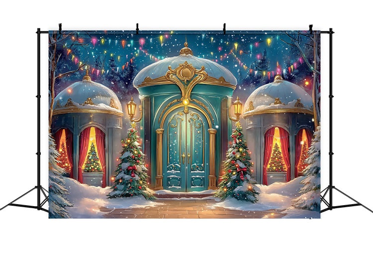 Christmas Backdrops Sale Holiday Palace Entrance Backdrop BRP57-157