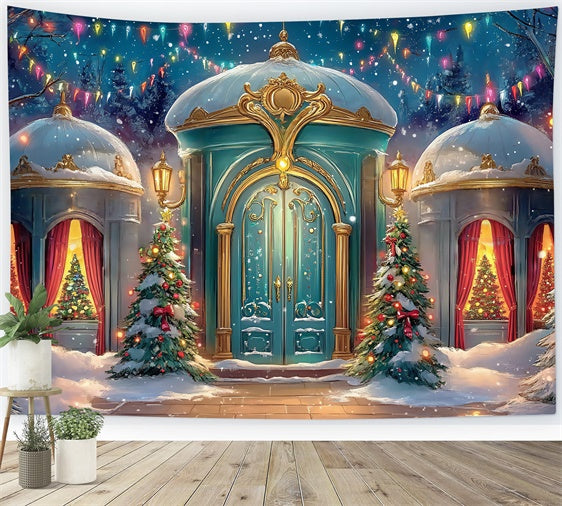 Christmas Backdrops Sale Holiday Palace Entrance Backdrop BRP57-157